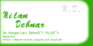 milan debnar business card